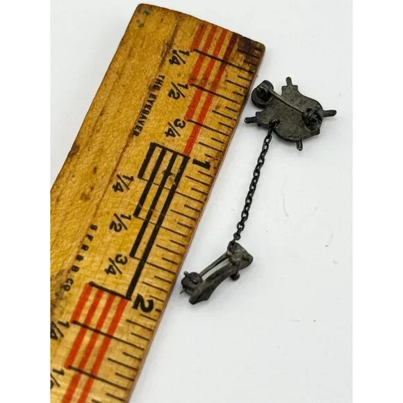 VINTAGE DEMOLAY STERLING PEARLS MASONIC YOUTH SWORD GUARD LAPEL PIN